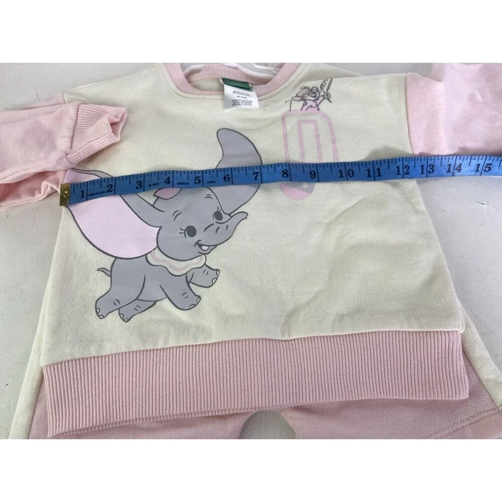 Disney Baby Dumbo Long Sleeve Sweatshirt Top Shorts Outfit Set Girls 18 Months